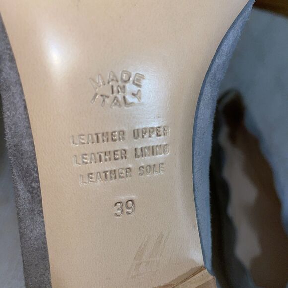 Avellini Women’s Dressy Flats Sz 39 U.S. 8 B Light Gray Suede Leather Going Out - Picture 3 of 12